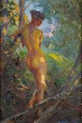 Ferdinand Max Bredt Letzte Sonnenstrahlen oil painting artist